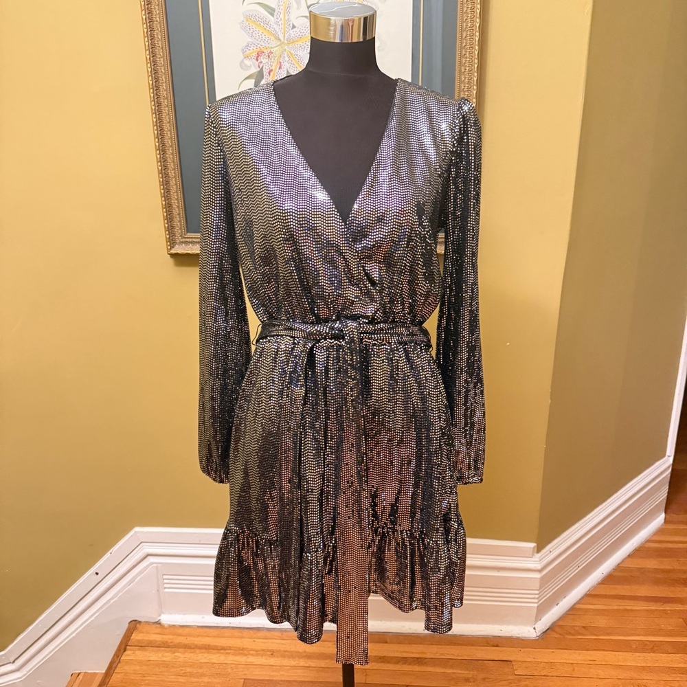 Michael Kors Shimmering Silver Sequin Mini Dress
